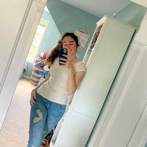 Garage ivory lace shirt with sheer back